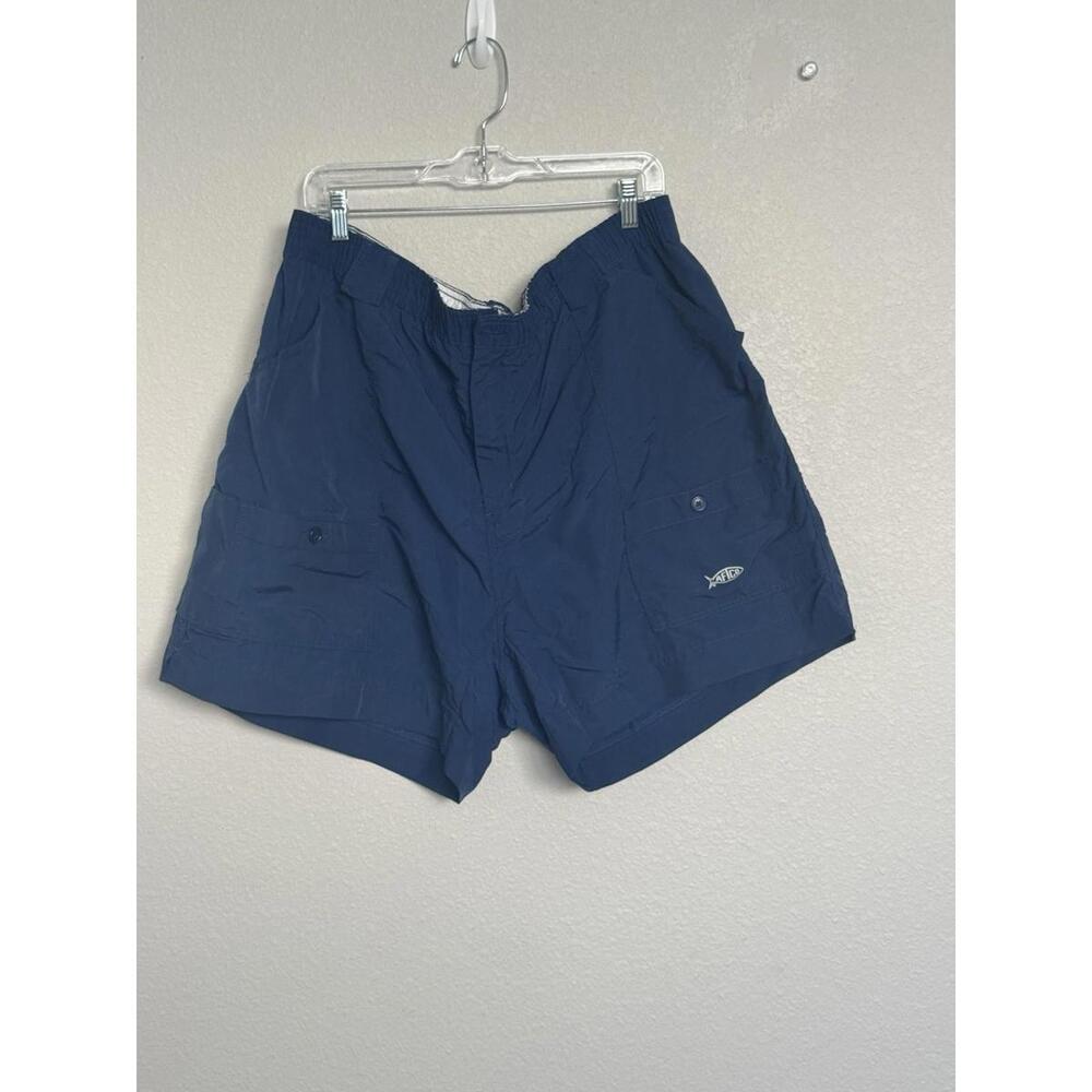 AFTCO Fishing Shorts‎ Mens Size 46 Blue Nylon Utility Cargo Pockets Outdoor